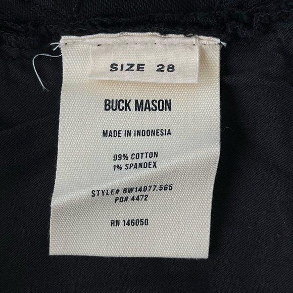 BUCK MASON Black Denim Shorts - Picture 4 of 5